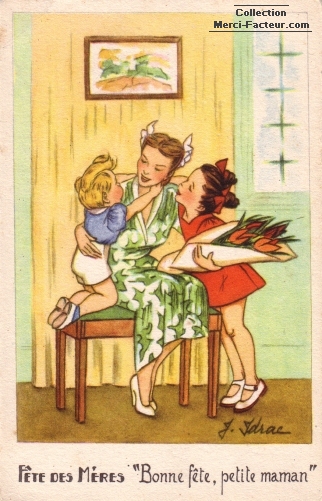 carte Ancienne Bonne fête Petite Maman